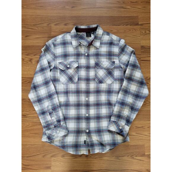Burnside Skater Flannel Shirt Size M Plaid Outdoor Work Two Pocket - Picture 1 of 6